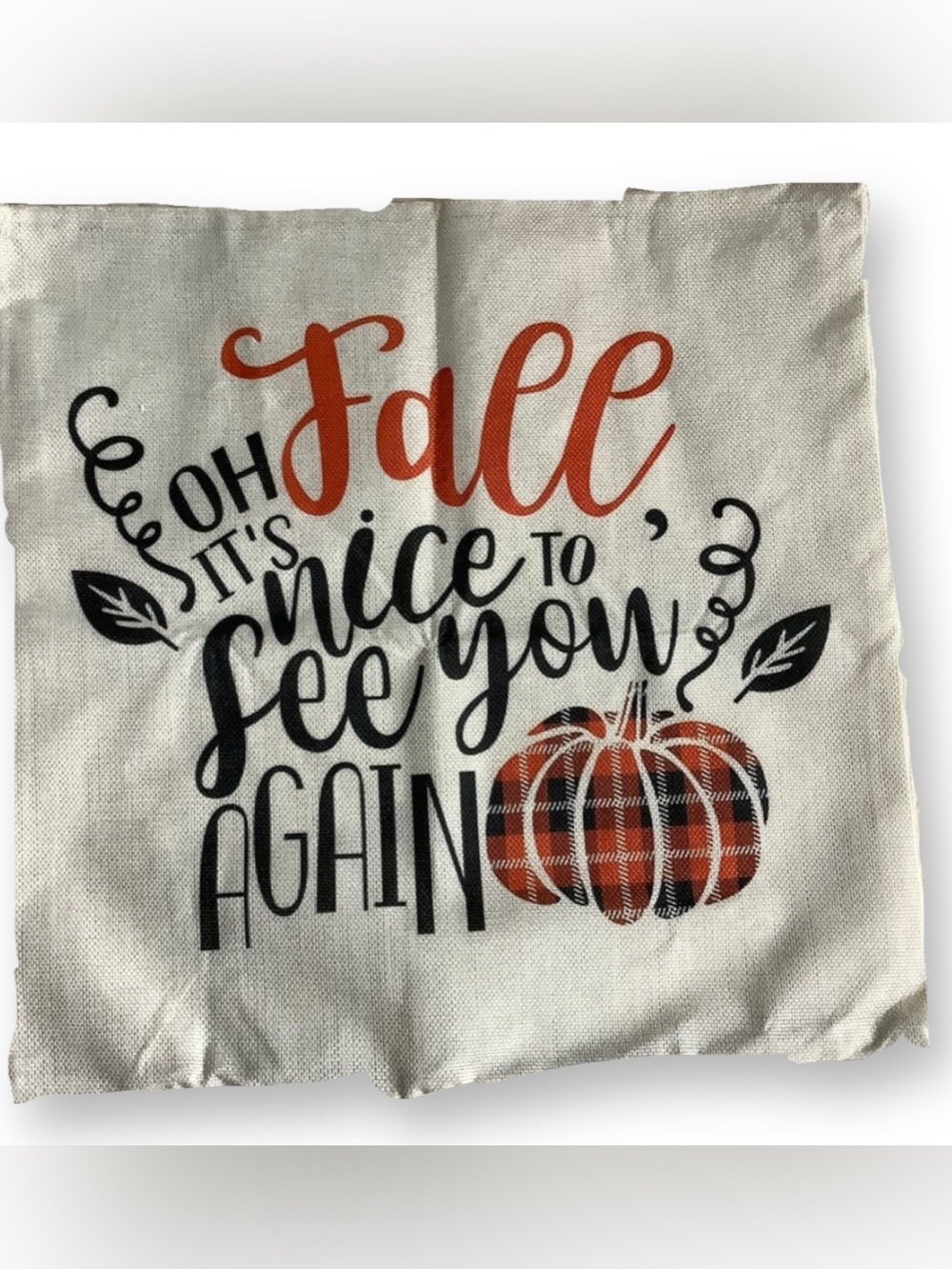 Decorative Fall Autumn Pillow Case Cover w Zipper Opening